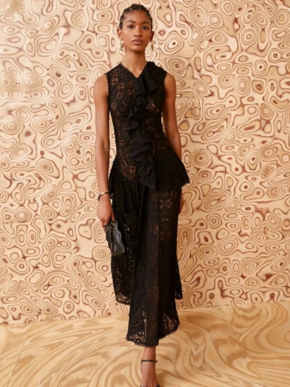 NWOT ULLA JOHNSON Odile Lace Maxi Dress in Noir $1,190 - Picture 5 of 8